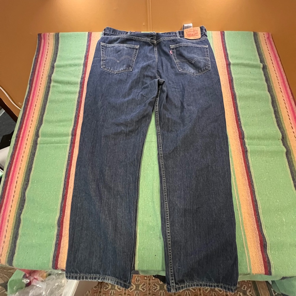 Levis 550 Jeans Mens 42x32 Blue Relaxed Fit Tapered Leg Dark Wash Denim